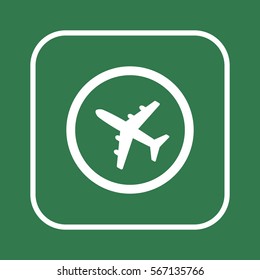 Aircraft  icon,  isolated. Flat  design.