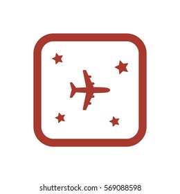 Aircraft  icon,  isolated. Flat  design.