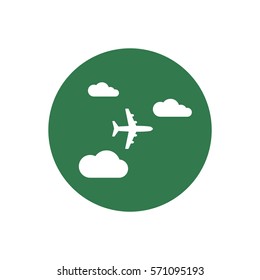 Aircraft  icon,  isolated. Flat  design.