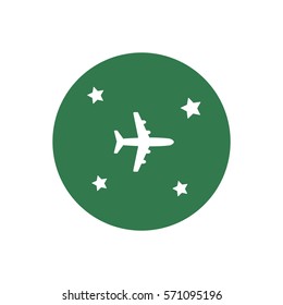 Aircraft  icon,  isolated. Flat  design.
