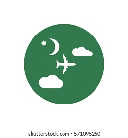 Aircraft  icon,  isolated. Flat  design.