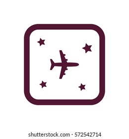 Aircraft  icon,  isolated. Flat  design.