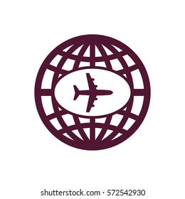 Aircraft  icon,  isolated. Flat  design.