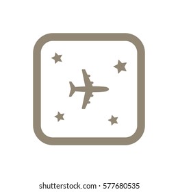 Aircraft  icon,  isolated. Flat  design.