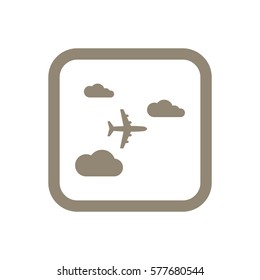 Aircraft  icon,  isolated. Flat  design.
