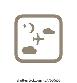 Aircraft  icon,  isolated. Flat  design.