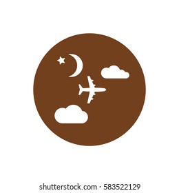 Aircraft  icon,  isolated. Flat  design.