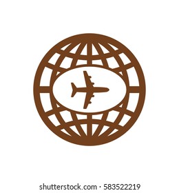 Aircraft  icon,  isolated. Flat  design.