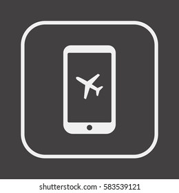 Aircraft  icon,  isolated. Flat  design.