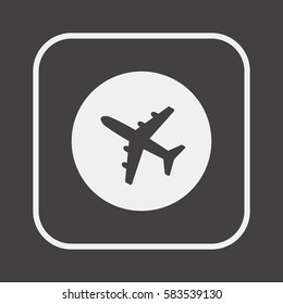 Aircraft  icon,  isolated. Flat  design.