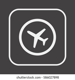 Aircraft  icon,  isolated. Flat  design.