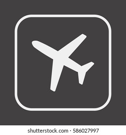 Aircraft  icon,  isolated. Flat  design.