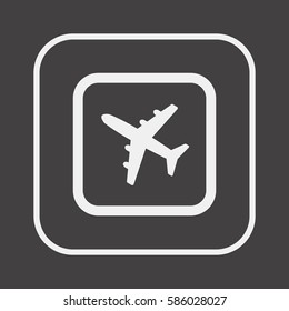 Aircraft  icon,  isolated. Flat  design.