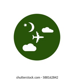 Aircraft  icon,  isolated. Flat  design.