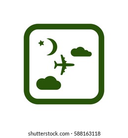 Aircraft  icon,  isolated. Flat  design.