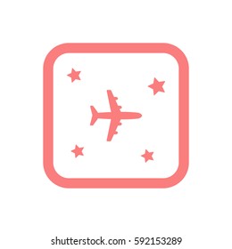 Aircraft  icon,  isolated. Flat  design.