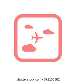 Aircraft  icon,  isolated. Flat  design.
