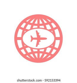 Aircraft  icon,  isolated. Flat  design.