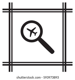 Aircraft  icon,  isolated. Flat  design.