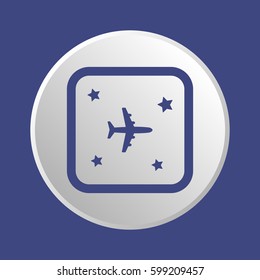 Aircraft  icon,  isolated. Flat  design.