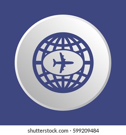Aircraft  icon,  isolated. Flat  design.