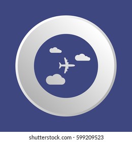 Aircraft  icon,  isolated. Flat  design.