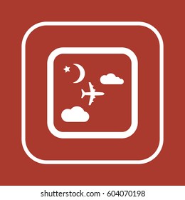 Aircraft  icon,  isolated. Flat  design.