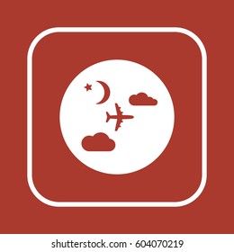 Aircraft  icon,  isolated. Flat  design.