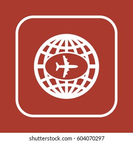 Aircraft  icon,  isolated. Flat  design.