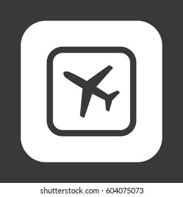 Aircraft  icon,  isolated. Flat  design.