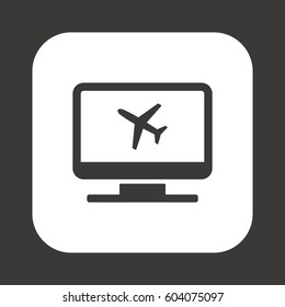 Aircraft  icon,  isolated. Flat  design.