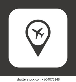 Aircraft  icon,  isolated. Flat  design.