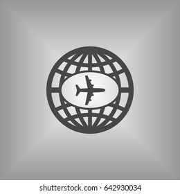 Aircraft  icon,  isolated. Flat  design.