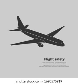 Aircraft icon isolated on background. Vector illustration.