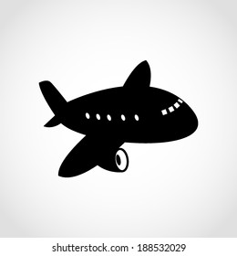 Aircraft Icon Isolated on White Background