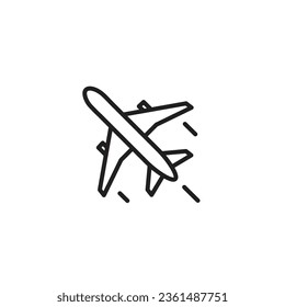 Aircraft Icon. Line with Editable Stroke
