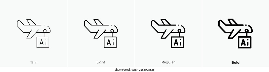 aircraft icon. Linear style sign isolated on white background. Vector illustration.