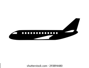 Aircraft icon on white background