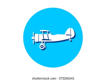 Aircraft icon on white background