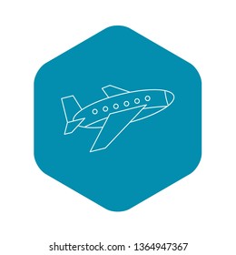Aircraft icon. Outline illustration of aircraft vector icon for web
