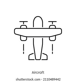 aircraft icon. Outline style icon design isolated on white background