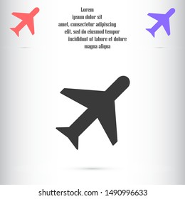 Aircraft icon Passenger air transportation. Airport Sign Flat Design. Airplane Icon Vector Template. Passenger air transportation.