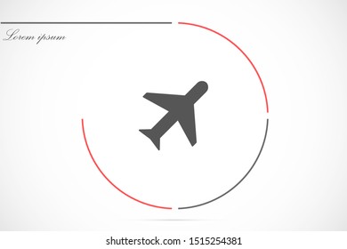 Aircraft icon Passenger air transportation. Airport Sign Flat Design. Airplane Icon Vector Template. Passenger air transportation.