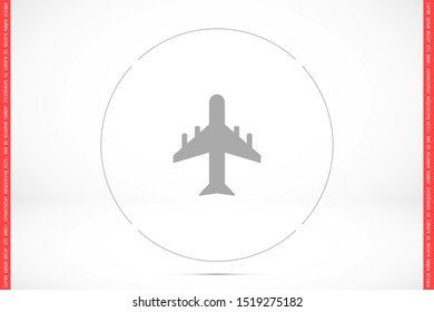 Aircraft icon Passenger air transportation. Airport Sign Flat Design. Airplane Icon Vector Template. Passenger air transportation.