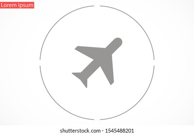Aircraft icon Passenger air transportation. Airport Sign Flat Design. Airplane Icon Vector Template. Passenger air transportation.