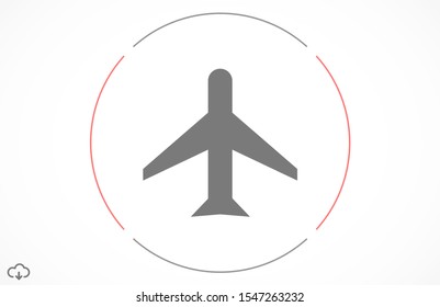 Aircraft icon Passenger air transportation. Airport Sign Flat Design. Airplane Icon Vector Template. Passenger air transportation.