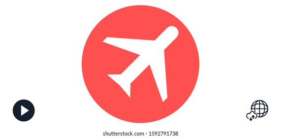 Aircraft icon Passenger air transportation. Airport Sign Flat Design. 