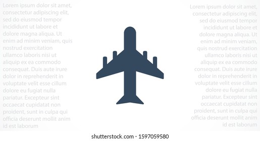 Aircraft icon Passenger air transportation. Airport Sign Flat Design. Airplane Icon Vector Template. Passenger air transportation.