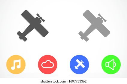 Aircraft icon Passenger air transportation. Airport Sign Flat Design. Airplane Icon Vector Template. Passenger air transportation.