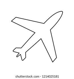 aircraft icon. Simple outline vector of web, minimalistic set for UI and UX, website or mobile application
